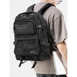 Men's Solid Color Large Capacity Travel School Students Backpack