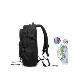 Men's Solid Color Large Capacity Travel School Students Backpack