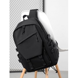 High-capacity Simple Style Buckle Strap Students College Backpack for Women and Men