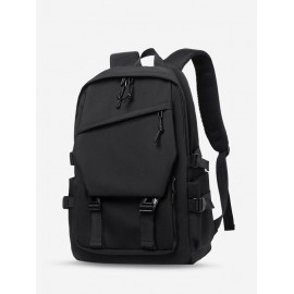 High-capacity Simple Style Buckle Strap Students College Backpack for Women and Men