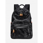 Unisex Fashion Casual Camo Pattern PU Leather Computer Laptop Notebook School Students Travel Backpack with USB Charging Port for Men and Women