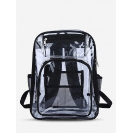 Fashion Daily School Travel Waterproof Large Capacity Sheer PVC Clear Backpack for Women and Men