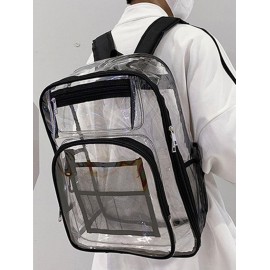 Fashion Daily School Travel Waterproof Large Capacity Sheer PVC Clear Backpack for Women and Men