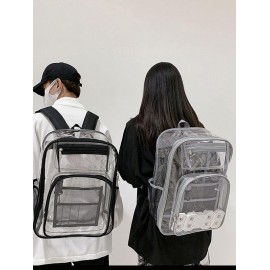 Fashion Daily School Travel Waterproof Large Capacity Sheer PVC Clear Backpack for Women and Men