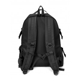 Men's Preppy Style Travel Large Capacity Waterproof Patched Design Multi Pockets Buckle Backpack