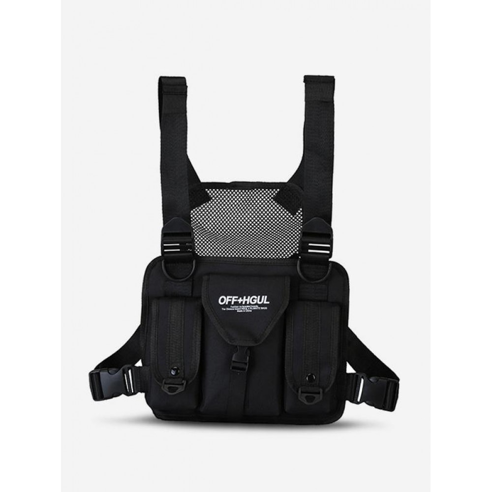 UNISEX Hip Hop Multifunction Streetwear Techwear Cargo Vest Chest Bag