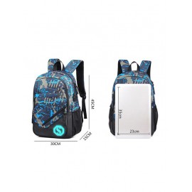 Graphic Pattern USB Charging Port Design Luminous Backpack