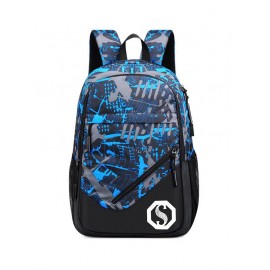 Graphic Pattern USB Charging Port Design Luminous Backpack