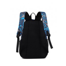 Graphic Pattern USB Charging Port Design Luminous Backpack