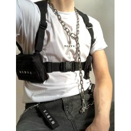 UNISEX Multifunction Hip-hop Techwear Harness Cargo Vest Chest Bag Streetwear Tactics Waist Pack