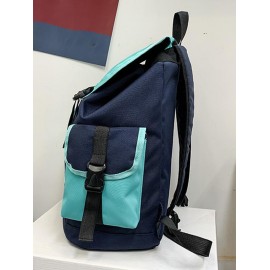 Preppy Style Colorblock Letter Pattern Outdoor Travel Backpack