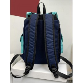 Preppy Style Colorblock Letter Pattern Outdoor Travel Backpack