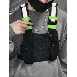 Multi-pocket Reflective Hip Hop Streetwear Chest Pack Tactical Harness Vest Chest Bag