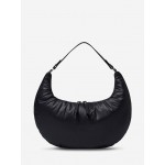 Women's Solid Color Puffer Down Quilted Crescent Moon Shoulder Bag