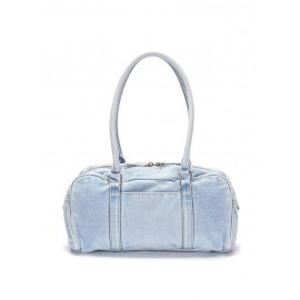 Women's High Capacity Metal Decor Denim Underarm Shoulder Bag