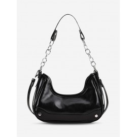 Women's Y2K Daily Solid Color Half Chain Strap Croissant Underarm Shoulder Bag