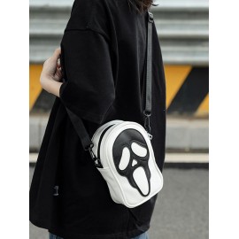 Halloween Ghostly Skull Pattern Crossbody Phone Bag for Women and Men