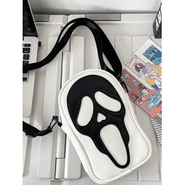 Halloween Ghostly Skull Pattern Crossbody Phone Bag for Women and Men