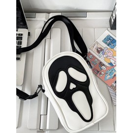 Halloween Ghostly Skull Pattern Crossbody Phone Bag for Women and Men