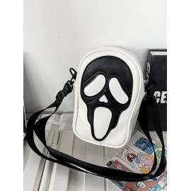 Halloween Ghostly Skull Pattern Crossbody Phone Bag for Women and Men