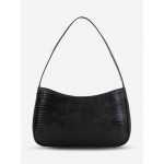 Women's Solid Color Embossed Design Tote Baguette Bag