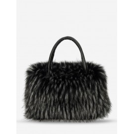 Women's Daily Fluffy Fuzzy Furry Textured Faux Fur Large Capacity Shoulder Tote Bag