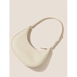 Women's Daily Minimalist Style Solid Color Half Moon Shape Underarm Baguette Shoulder Bag