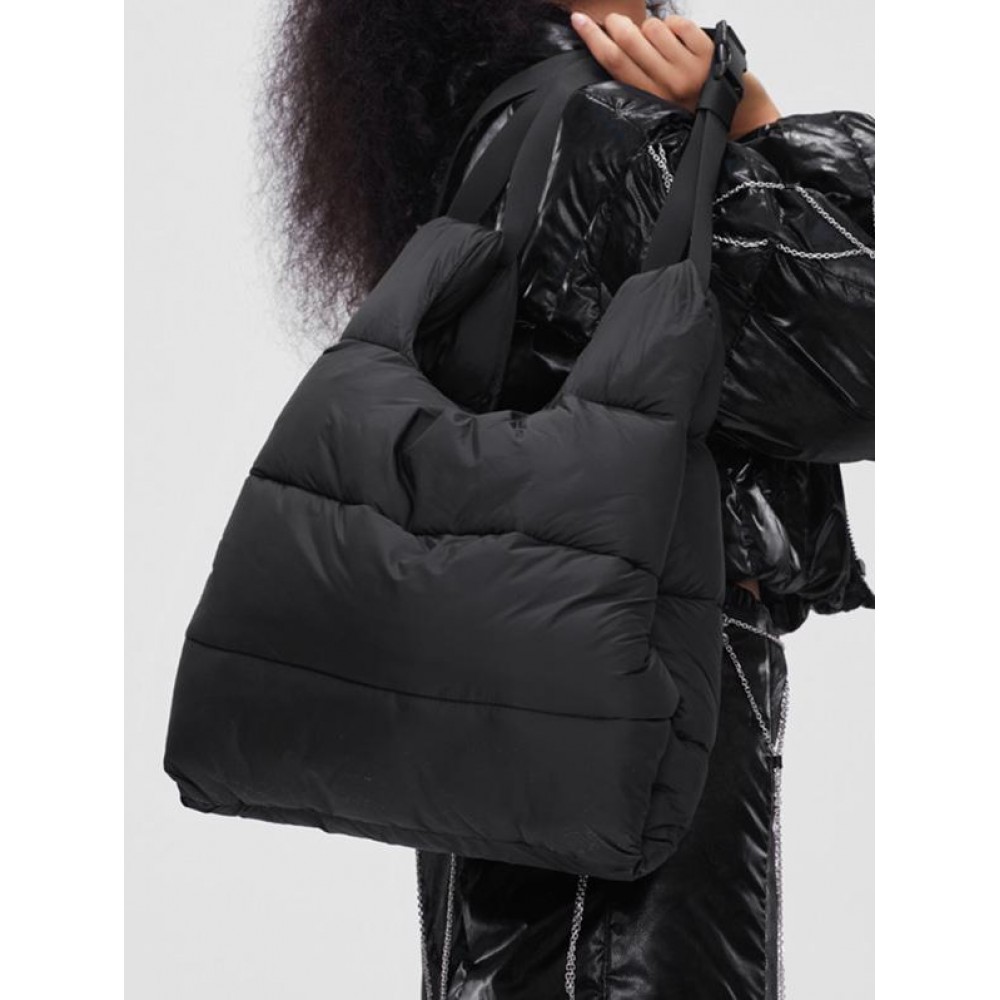 Women's Fashion Daily Statement Solid Color Down Padded Quilted Puffer Design Shoulder Bag