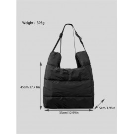 Women's Fashion Daily Statement Solid Color Down Padded Quilted Puffer Design Shoulder Bag