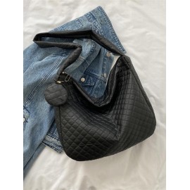 Slouchy Quilted Shoulder Bag with Purse