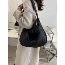 Slouchy Quilted Shoulder Bag with Purse