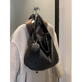 Slouchy Quilted Shoulder Bag with Purse