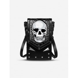 Halloween Skull Rivet Phone Crossbody Bag