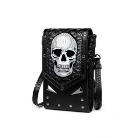 Halloween Skull Rivet Phone Crossbody Bag