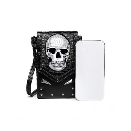 Halloween Skull Rivet Phone Crossbody Bag