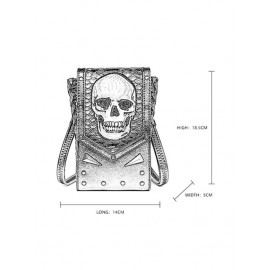 Halloween Skull Rivet Phone Crossbody Bag