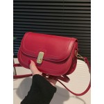 Flap Twisted Lock Crossbody Bag