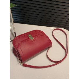 Flap Twisted Lock Crossbody Bag