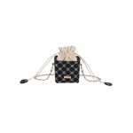 Patterned Chain Strap Mini Bucket Bag