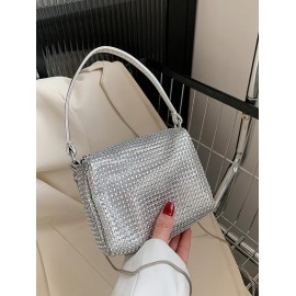 Rhinestones Chain Crossbody Tote Bag