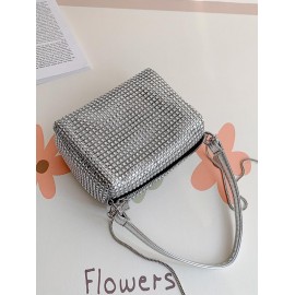 Rhinestones Chain Crossbody Tote Bag