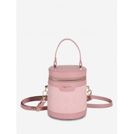 Argyle Colorblock Zippered Bucket Bag