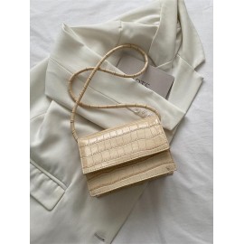 Embossed Flap Crossbody Bag