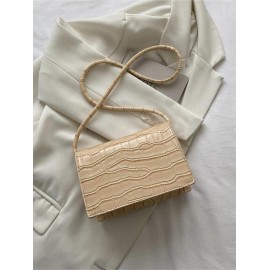 Embossed Flap Crossbody Bag