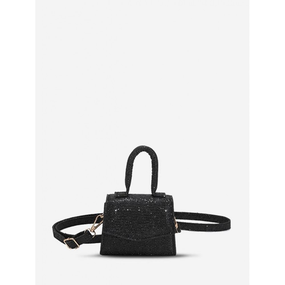 Glitter Solid PU Mini Crossbody Bag