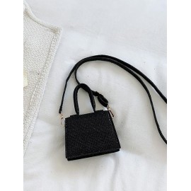 Glitter Solid PU Mini Crossbody Bag