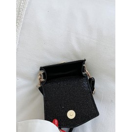 Glitter Solid PU Mini Crossbody Bag