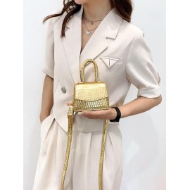 Mini Embossed Solid Crossbody Bag