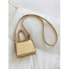 Mini Embossed Solid Crossbody Bag