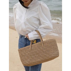 Beach Vacation Straw Tote Bag